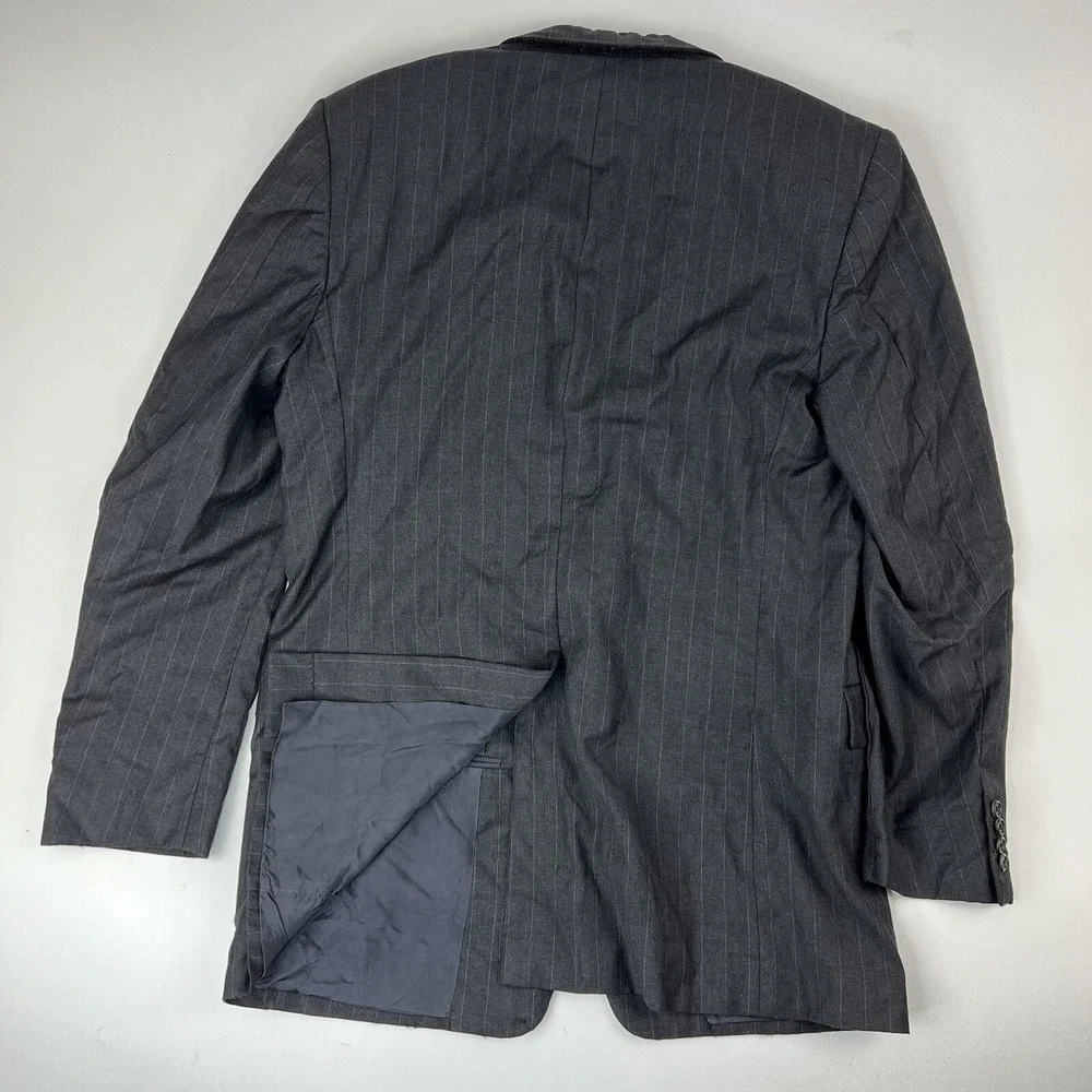 Hickey Freeman Gray Striped Tasmanian Super 120s 2‎ Btn 1 Vent Blazer Mens 41R